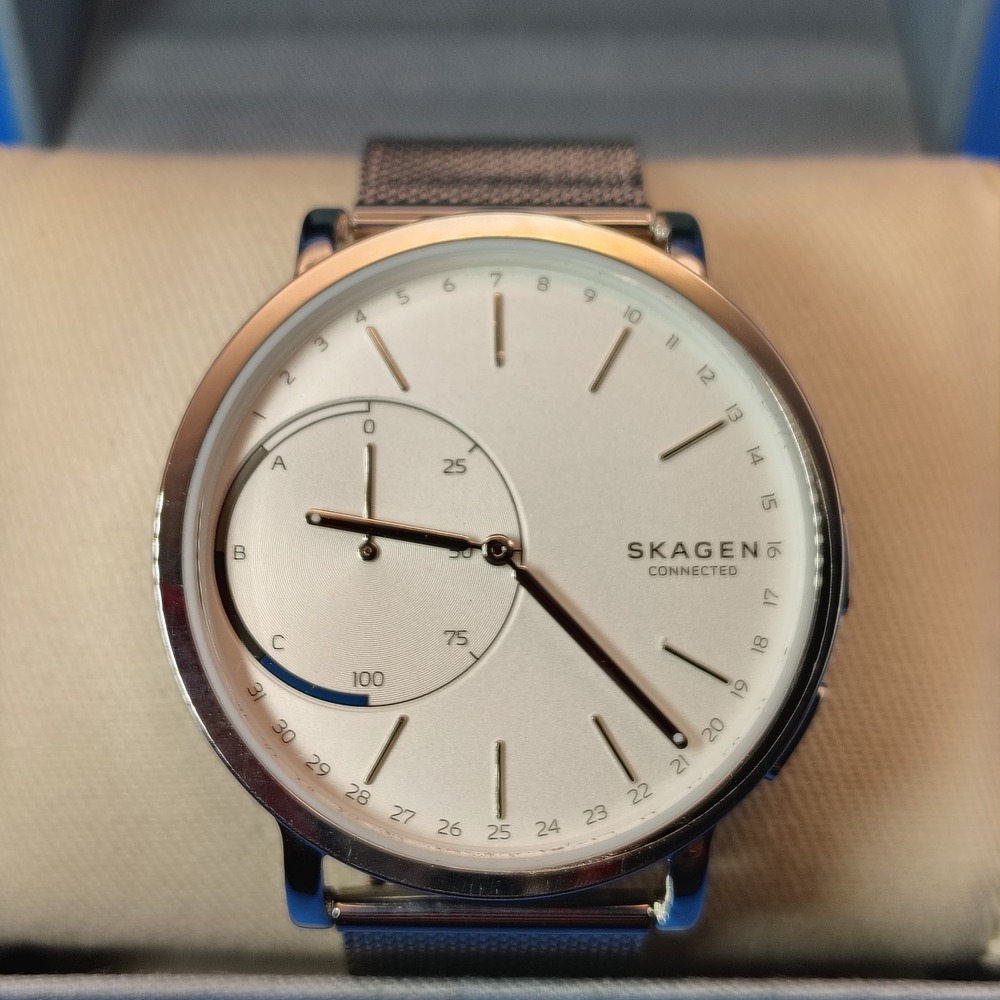 Retro 2017 Skagen Connect Hybrid Quartz Mens 42mm SMRT Watch W/ App Full Set